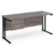 Maestro Cantilever Leg Straight Desk with Two Drawer Pedestal